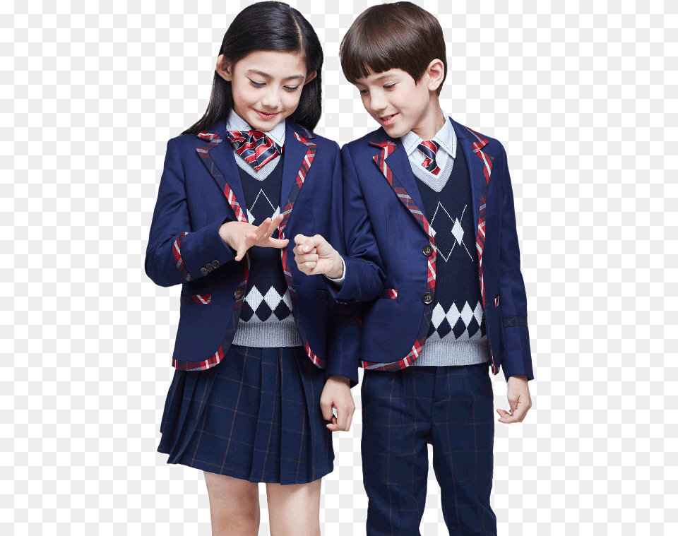 School Boy And Girl, Accessories, Jacket, Coat, Clothing Png Image