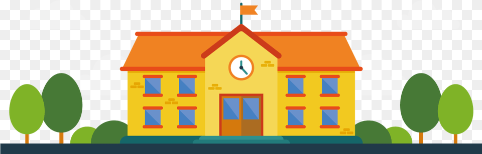 School Building Cartoon, Architecture, House, Housing, Villa Free Png Download