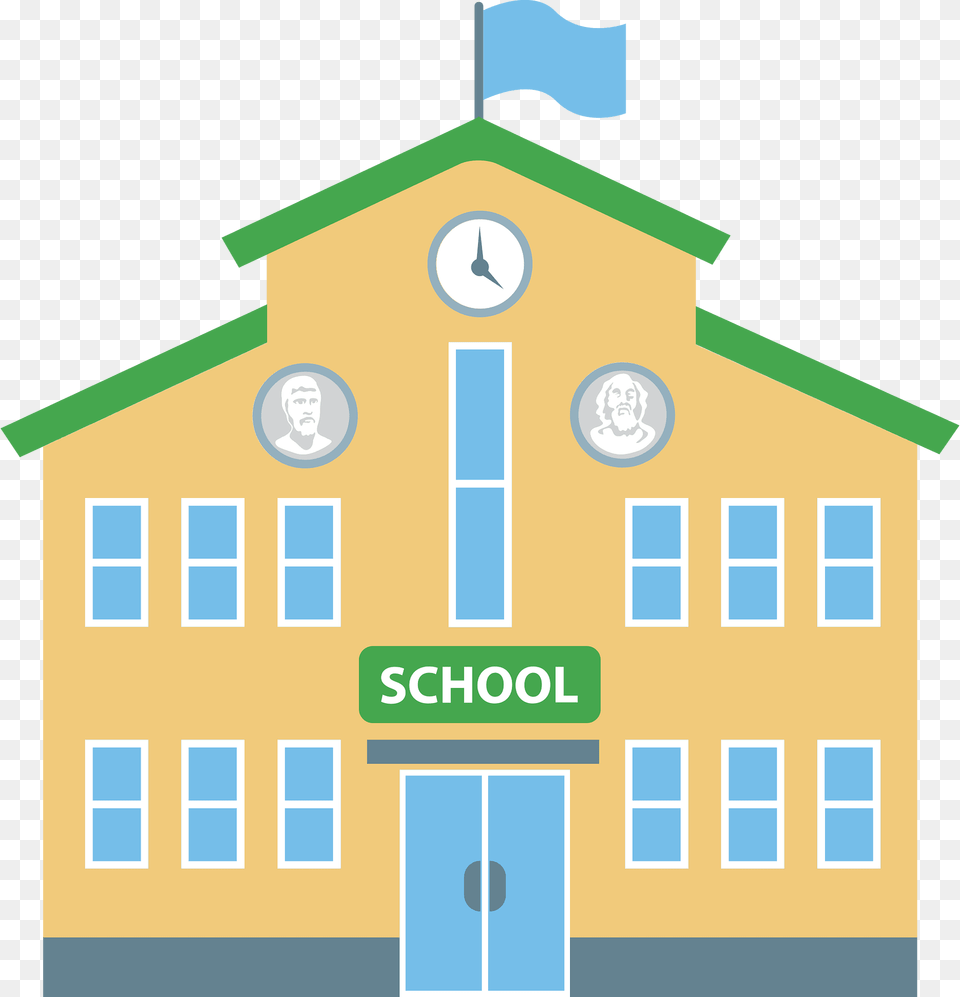 School Building Clipart, Architecture, Clock Tower, Tower, Person Free Png Download