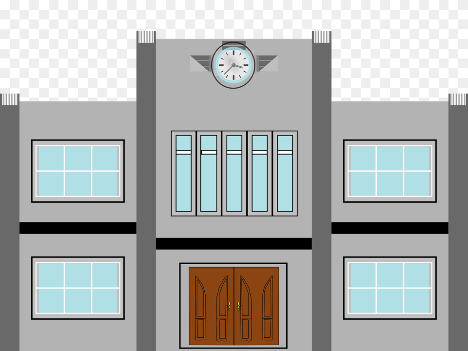 School Building Clipart, Door, Architecture, Clock Tower, Tower Png