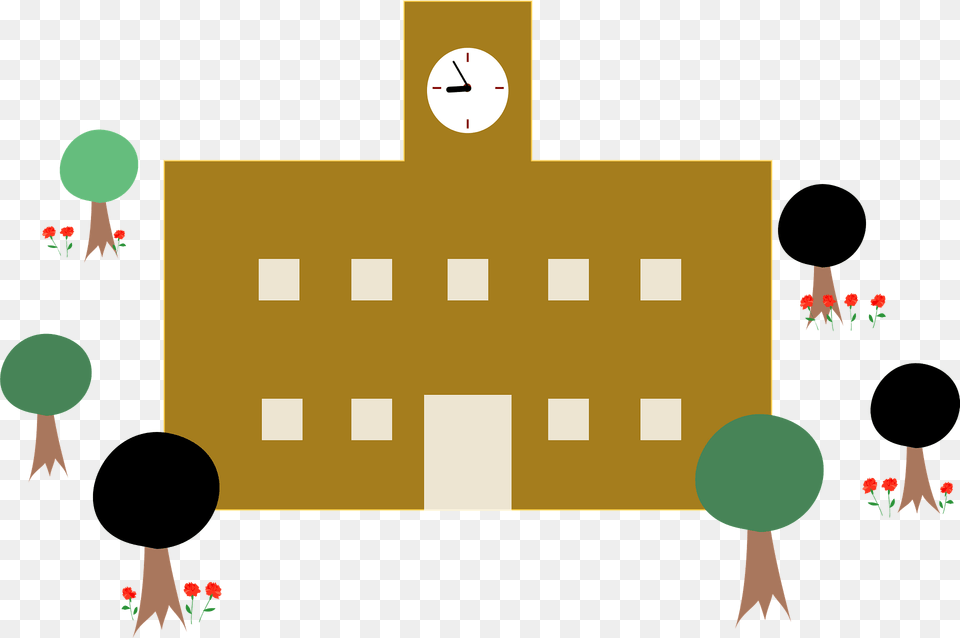 School Building In The Summer Clipart Png Image