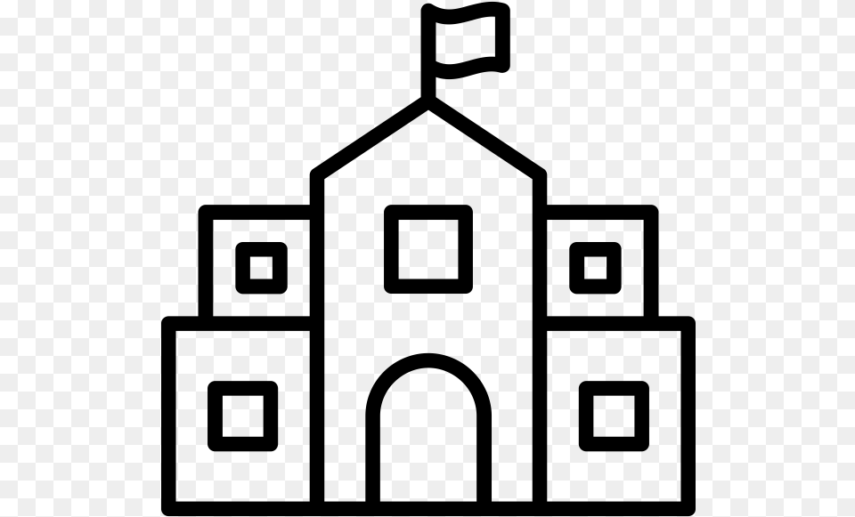 School Building Save As Draft Icon, Gray Free Png Download