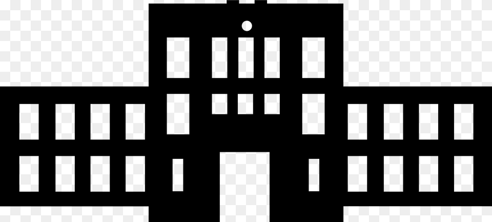 School Building Silhouette, Cross, Symbol, Architecture, Clock Tower Free Png