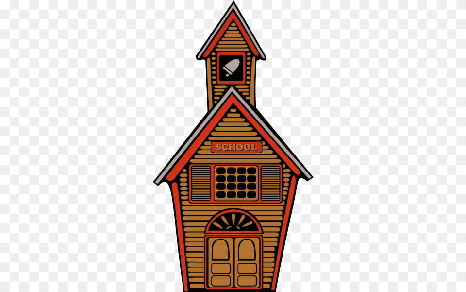 School Building Vector Image Old School Building With Bell, Architecture, Clock Tower, Tower, Machine Free Transparent Png