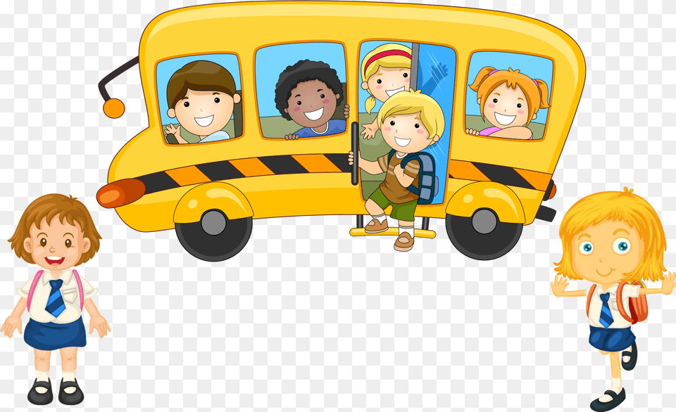 School Bus, Vehicle, Transportation, School Bus, Person Free Png Download