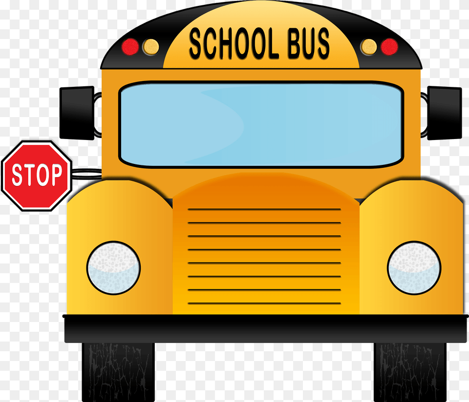 School Bus Clipart, School Bus, Transportation, Vehicle, Road Sign Png Image