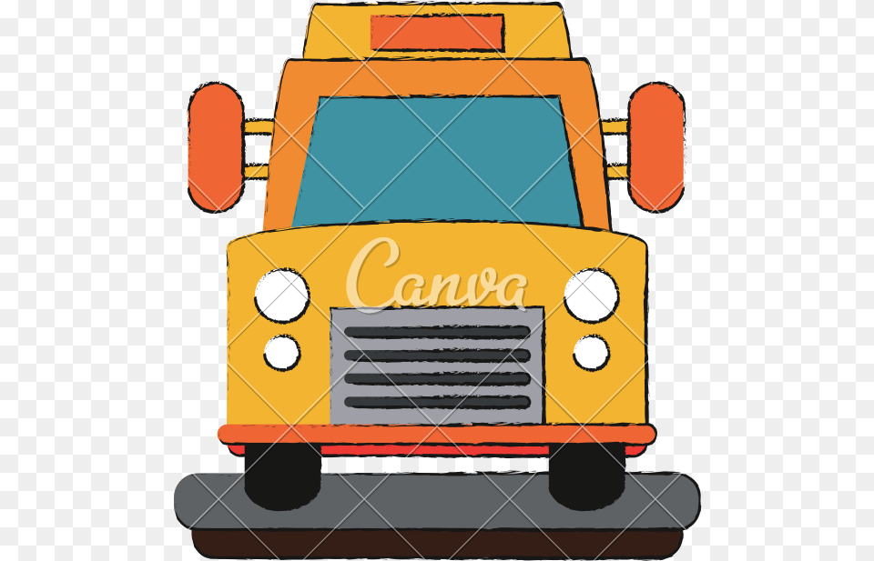 School Bus Clipart Front View, Transportation, Vehicle, School Bus, Bulldozer Free Png