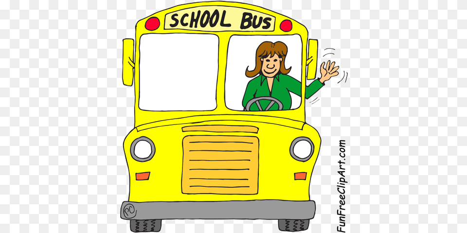 School Bus Front Clipart Happy School Bus Driver, Transportation, Vehicle, School Bus, Baby Png