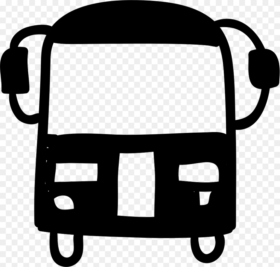 School Bus Hand Drawn Transport Icon Free Download, Stencil Png Image