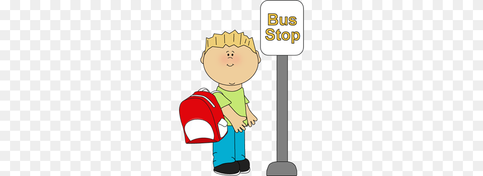 School Bus Stop Clip Art, Bus Stop, Outdoors, Bag, Baby Free Png Download