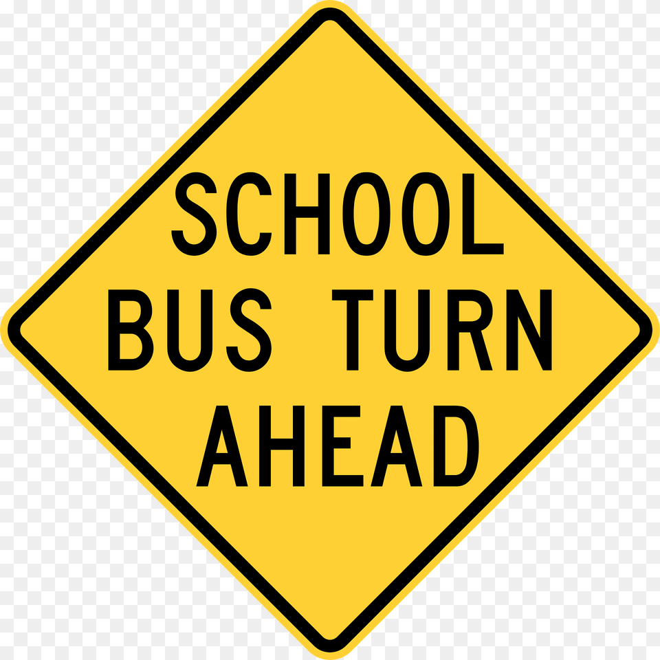 School Bus Turn Ahead Sign Ohio Clipart, Symbol, Road Sign Png Image