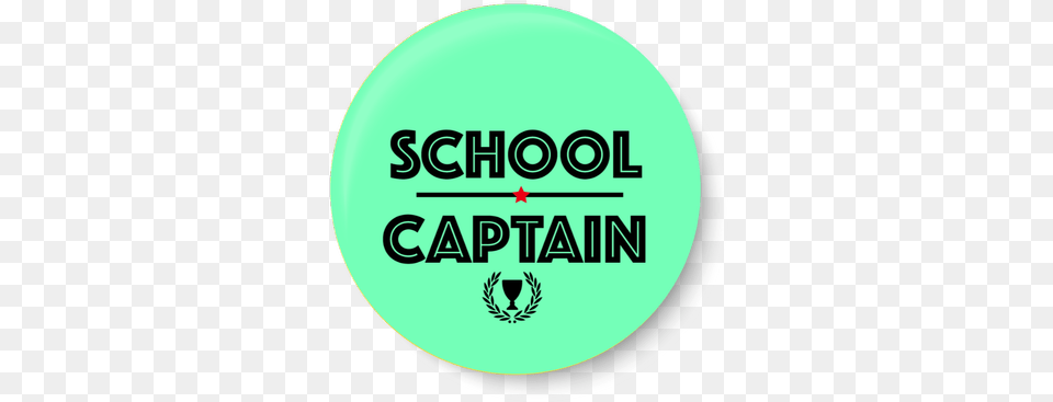 School Captain I Pin Badge Circle, Logo, Symbol, Disk, Green Png