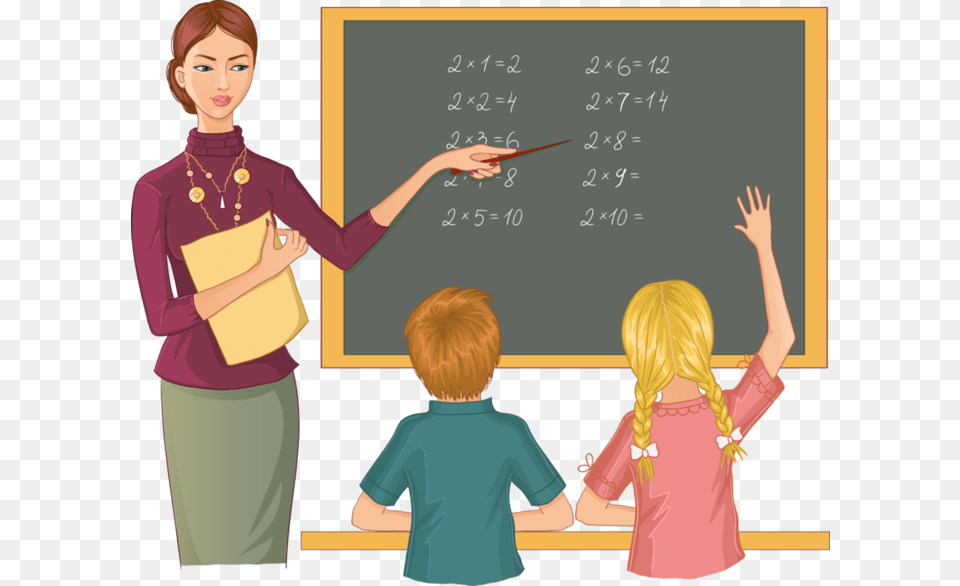 School Cartoon Teacher, Woman, Adult, Person, Boy Free Png Download