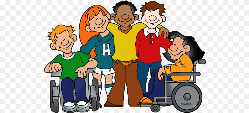 School Clip Art By Phillip Martin Five Students Disability Inclusion, Baby, Person, Furniture, Chair Free Png