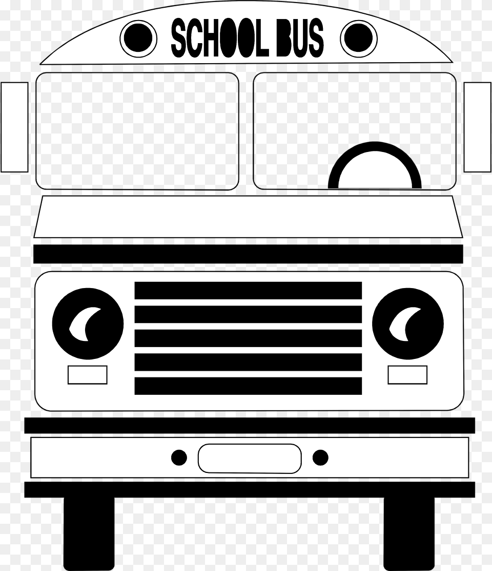 School Clipart Black And White Background, Bus, Transportation, Vehicle Free Transparent Png