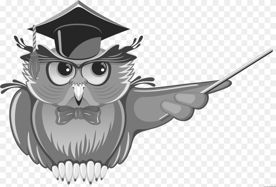 School Clipart Black And White Education Owl, People, Person, Art Png Image