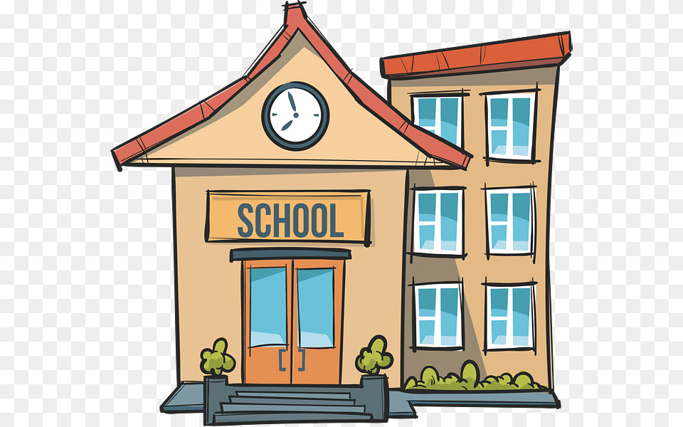 School Clipart In Collection, Door, Architecture, Building, Clock Tower Free Png