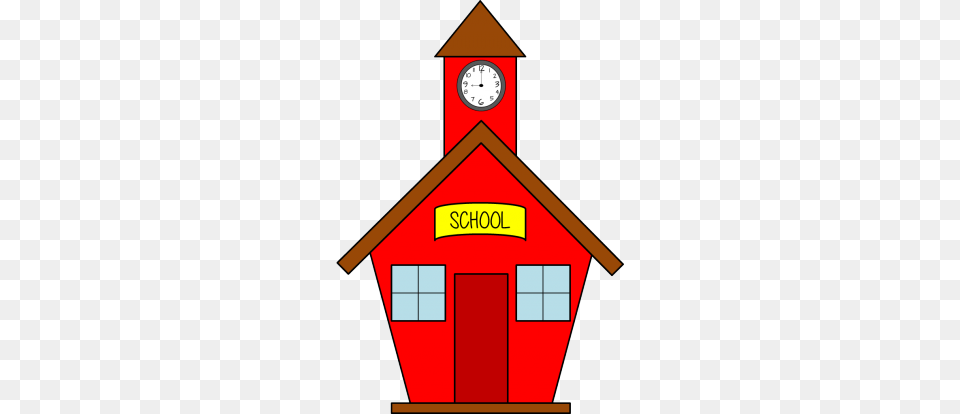 School Clipart Transparent Background, Architecture, Building, Clock Tower, Tower Png Image