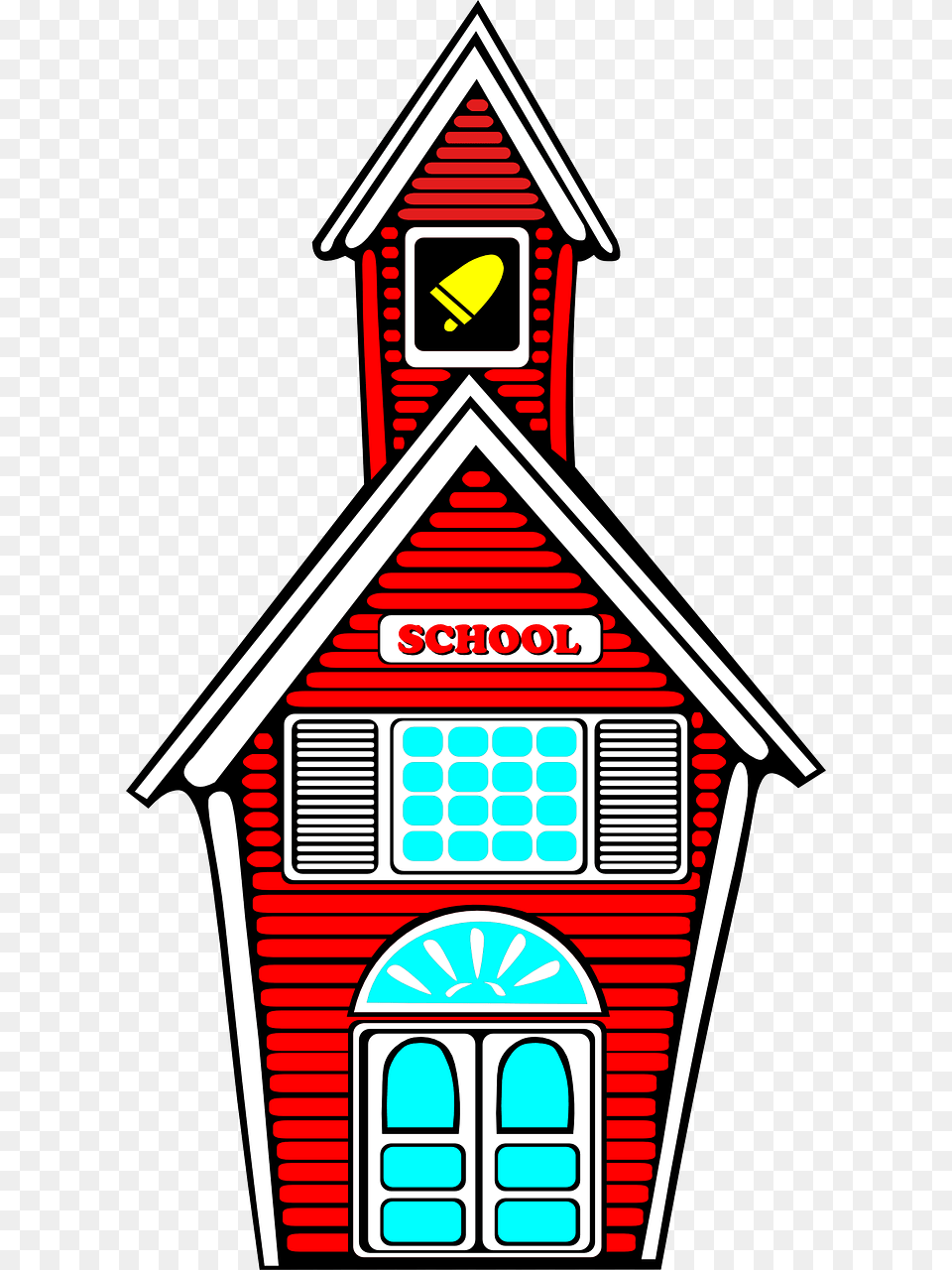 School Clipart Transparent Background, Architecture, Building, Clock Tower, Tower Free Png