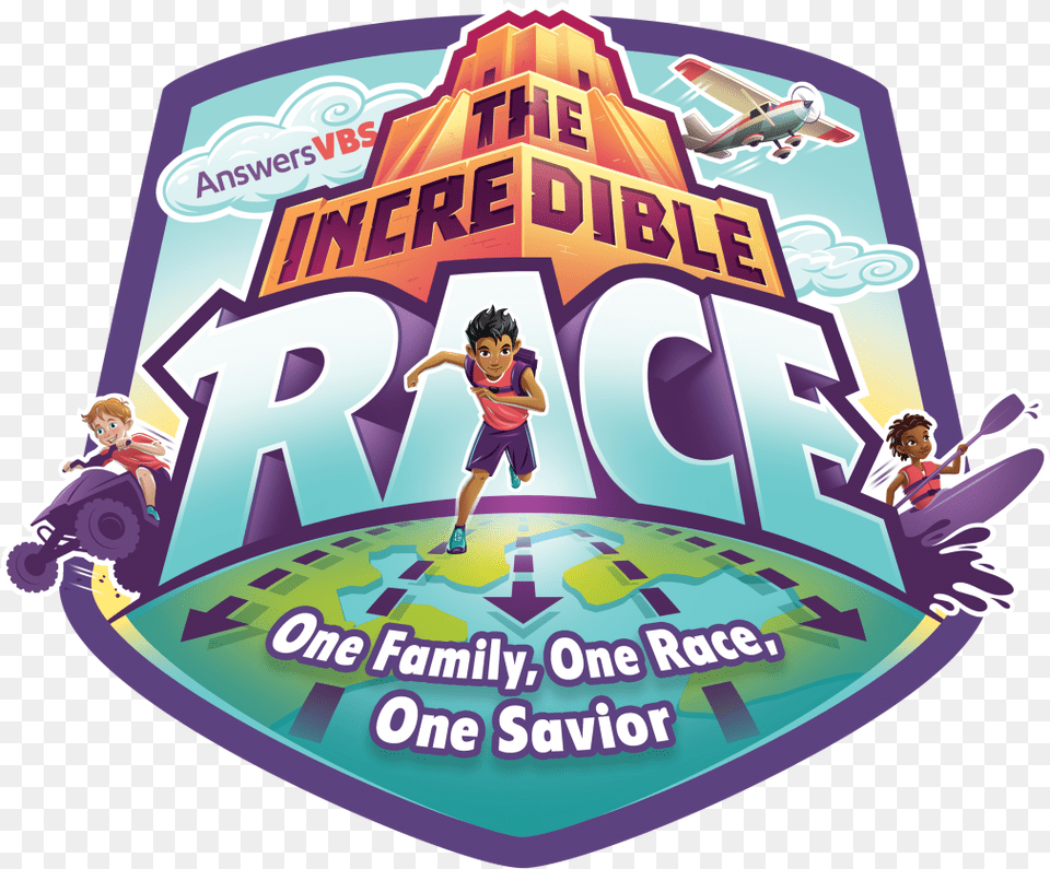 School Clipart Vacation Bible Answers Vbs Incredible Race, Person, Advertisement, Baby, Poster Png