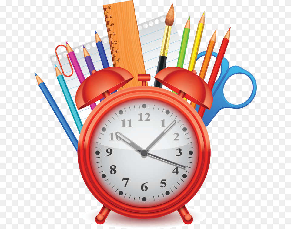 School Clock Clip Art, Alarm Clock Free Png Download