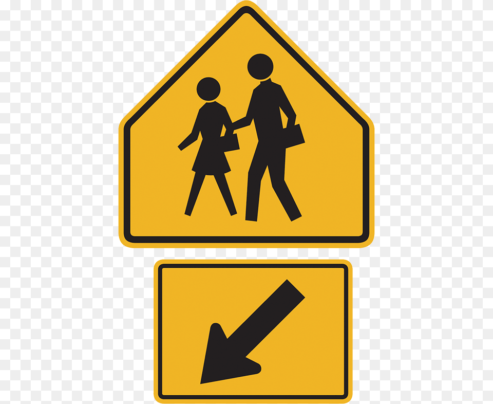 School Crossing Road Sign School Zone, Symbol, Adult, Male, Man Png Image