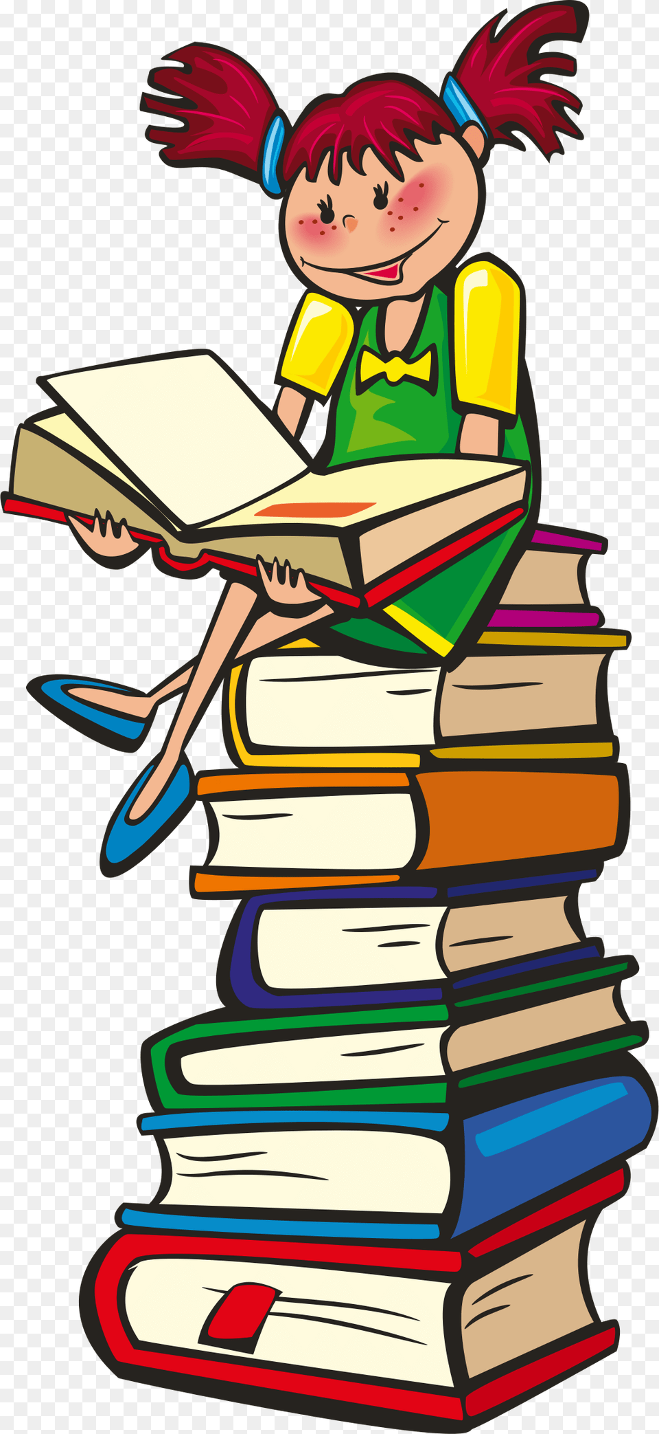 School Days By Book Clipart Reading, Person, Publication, Comics Png Image