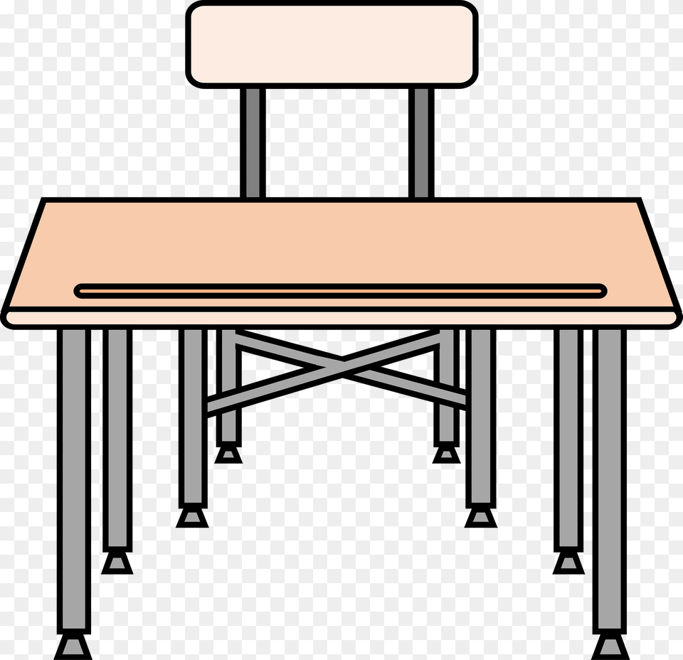 School Desk And Chair Clipart, Furniture, Table, Computer, Electronics Png Image
