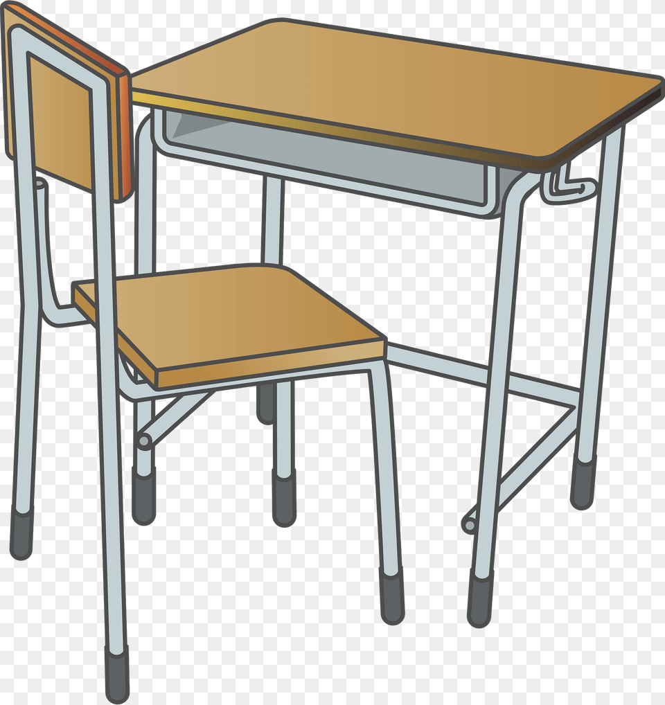 School Desk And Chair Clipart, Furniture, Table, Dining Table, Computer Png Image