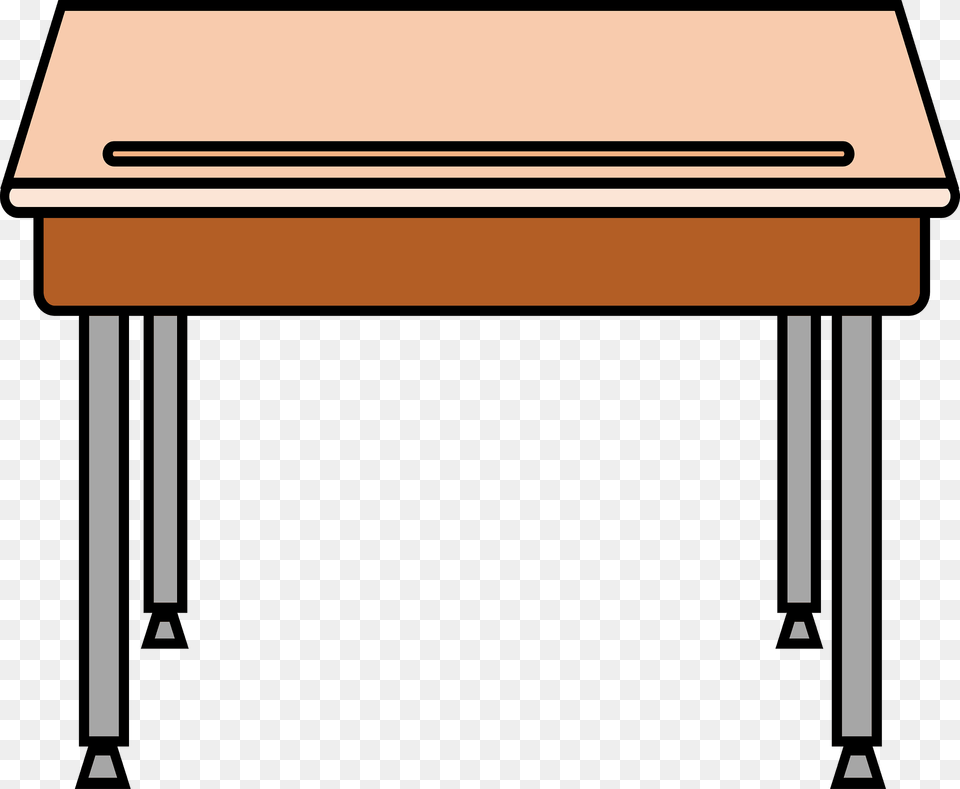 School Desk With Underside Shelf Clipart, Furniture, Table, Computer, Electronics Free Png