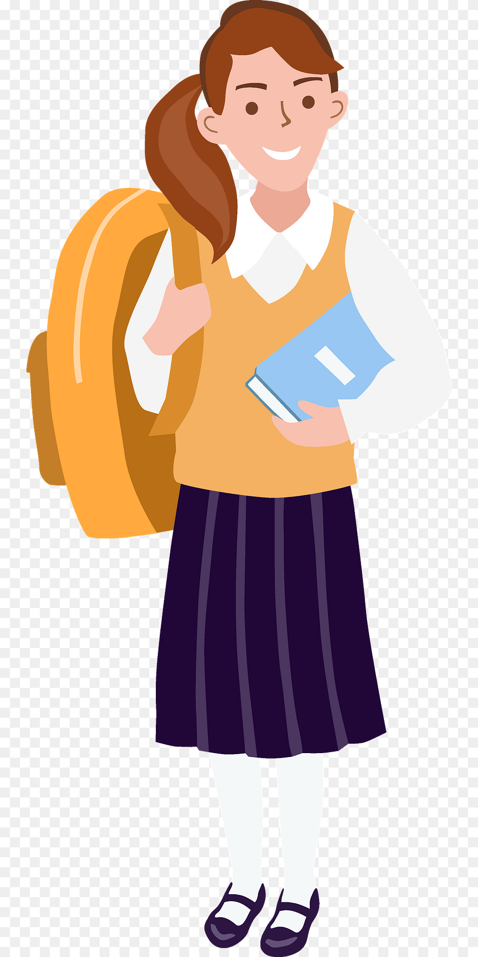 School Girl Clipart, Clothing, Person, Skirt, Face Png