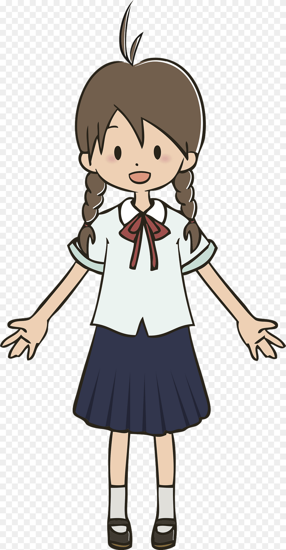 School Girl Clipart, Book, Publication, Comics, Baby Free Png