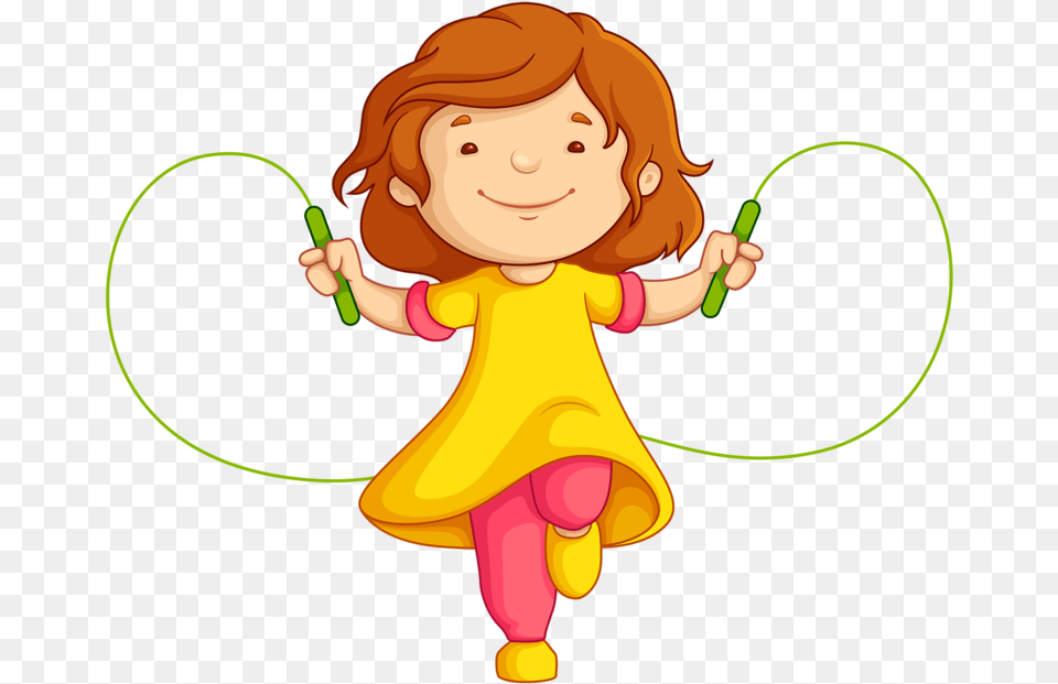 School Girl Jumping Rope Clipart, Baby, Person, Face, Head Free Png