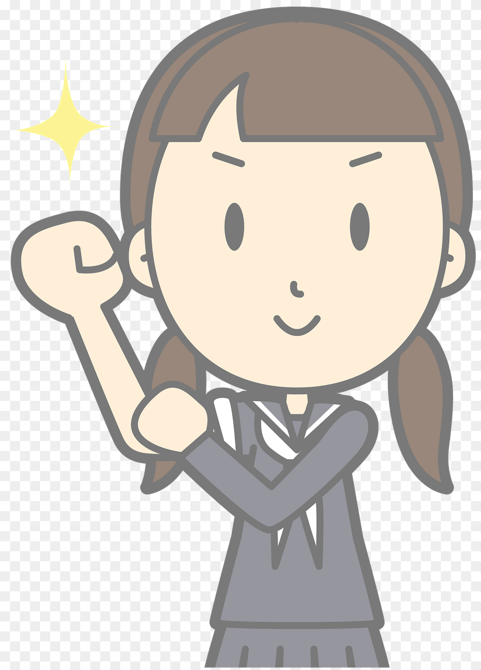 School Girl Ready To Punch Clipart, Book, Comics, Publication, Person Free Png Download