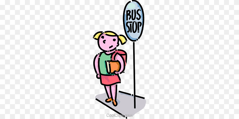 School Girl Waiting, Outdoors, Bus Stop, Book, Publication Png