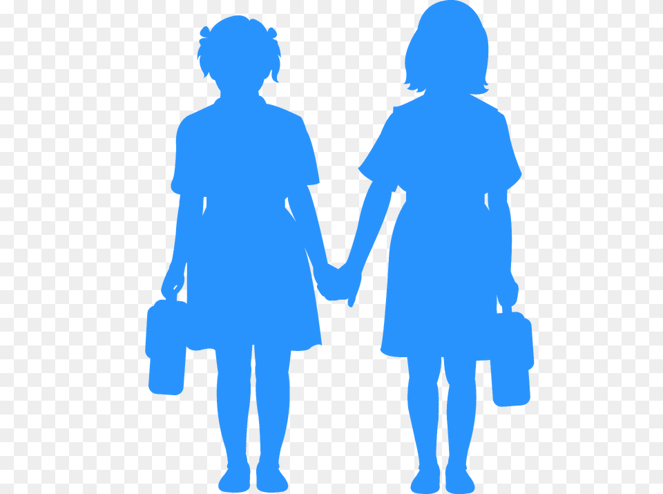 School Girls Silhouette, Body Part, Person, Hand, Adult Free Transparent Png
