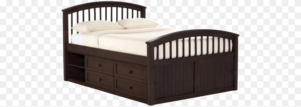 School House Captain Bed Full Size In Chocolate Bed, Crib, Furniture, Infant Bed Png Image