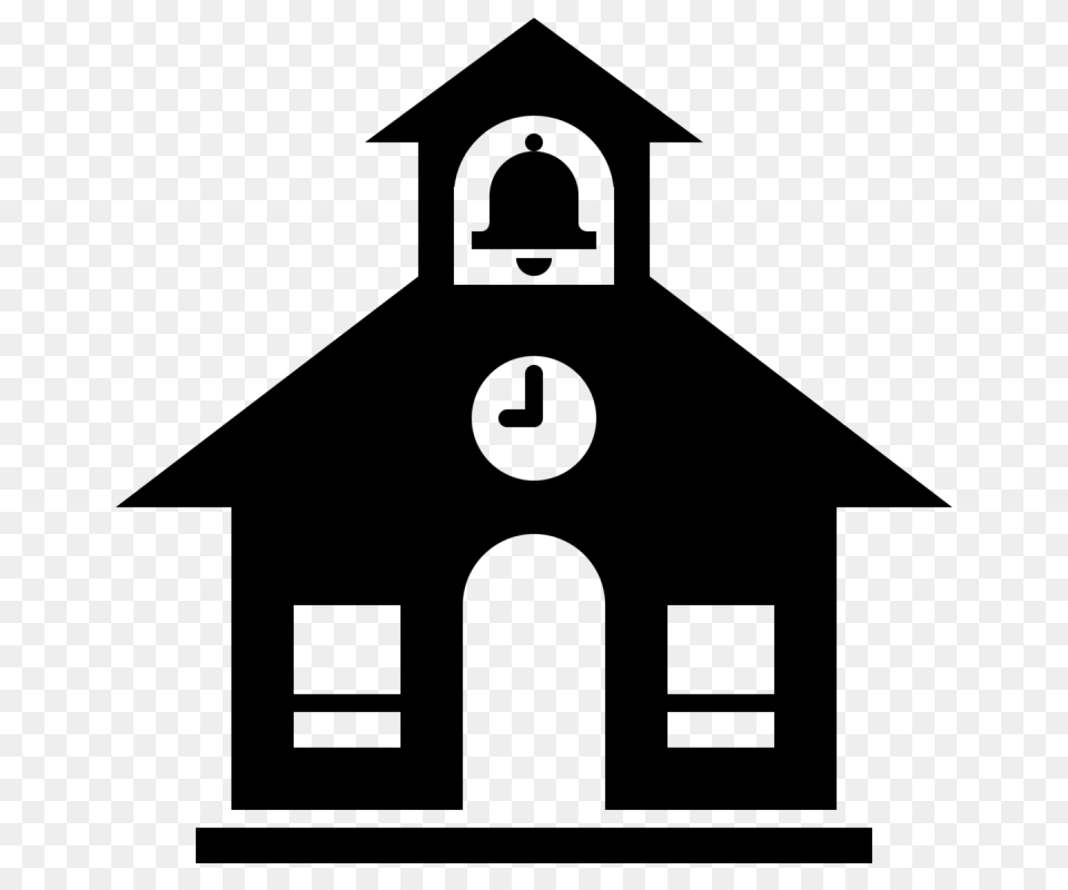 School House Clip Art Black And White, Gray Free Png Download