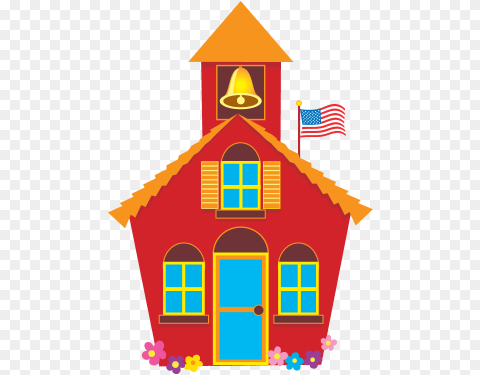 School House Clipart, Flag, Architecture, Building, Clock Tower Free Transparent Png