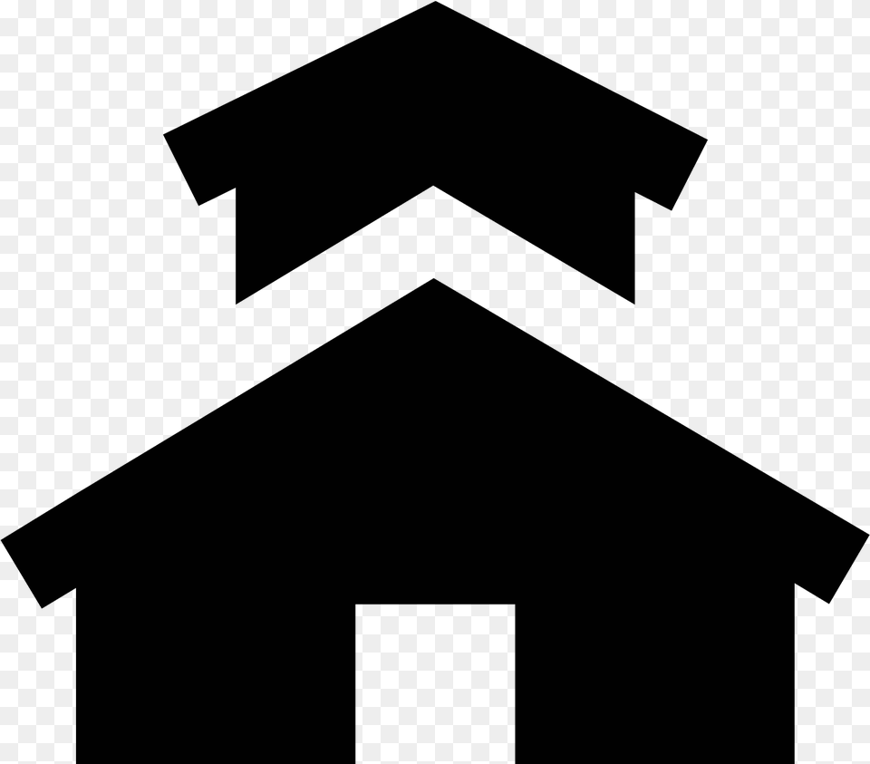 School House Icon, Gray Free Transparent Png