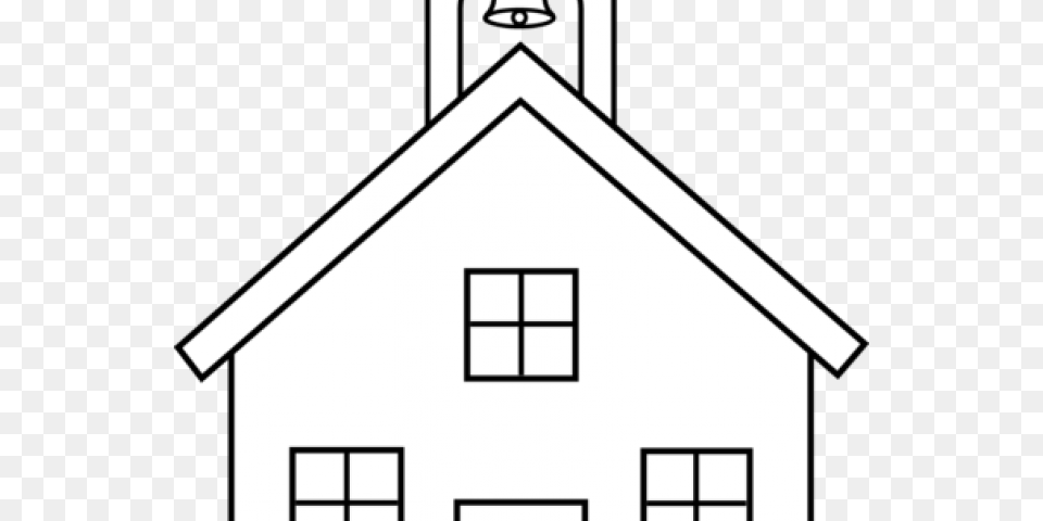 School House Outline Clip Art, Architecture, Building, Housing, Outdoors Free Png