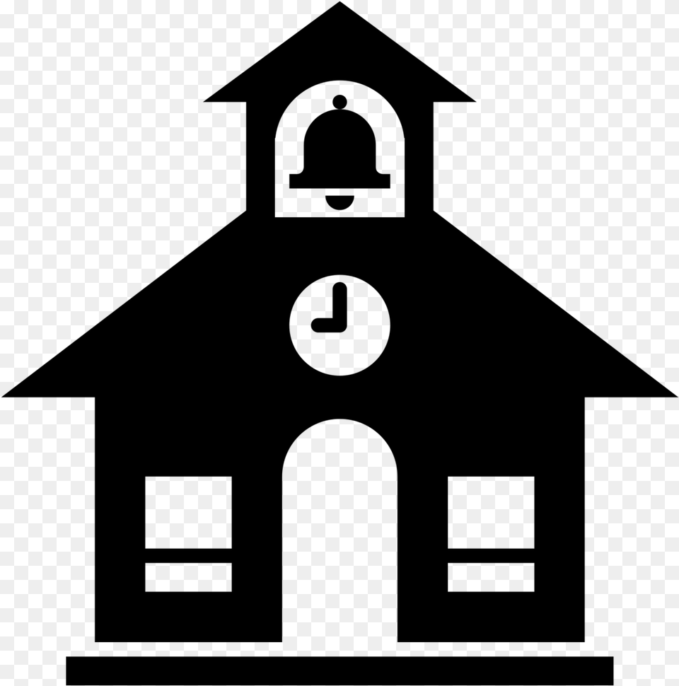 School House School Icon Transparent Background, Gray Free Png