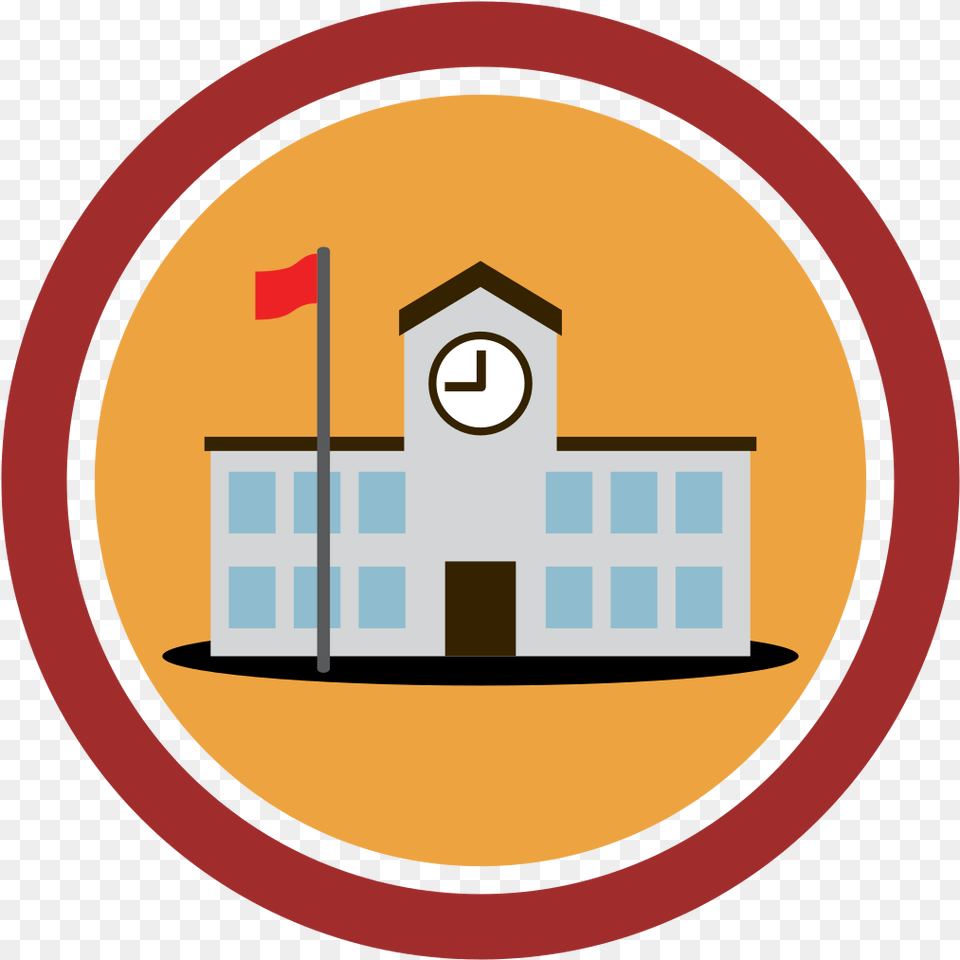 School Icon, Architecture, Building, Clock Tower, Photography Free Png