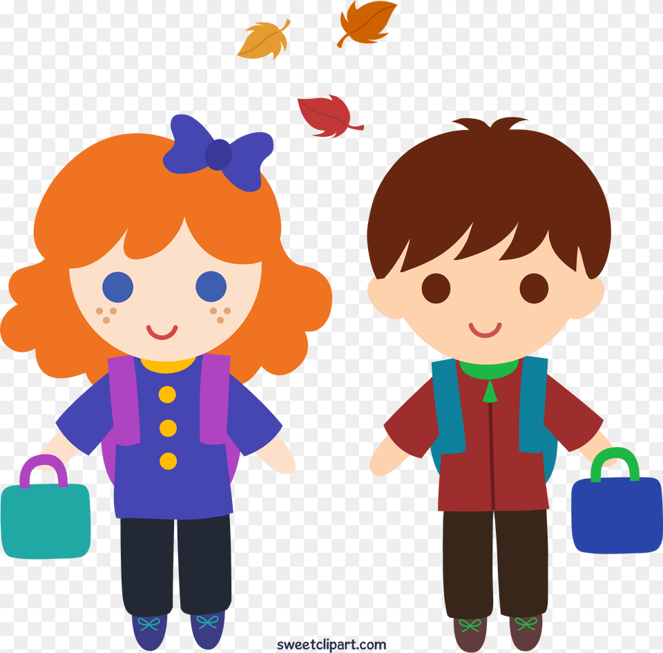School Kids Clipart, Baby, Person, Bag, Accessories Png Image