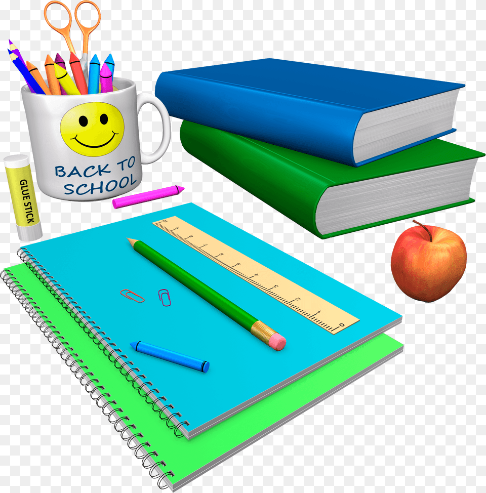 School Kit Clipart, Pen, Cup, Publication, Book Png