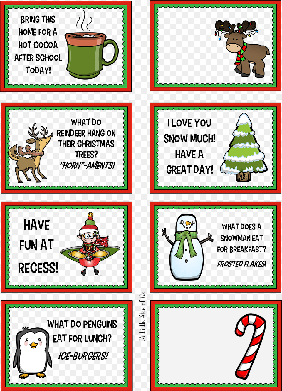 School Lunches Lunch Box Notes Christmas Christmas Lunchbox Love Notes, Animal, Bird, Book, Comics Png Image