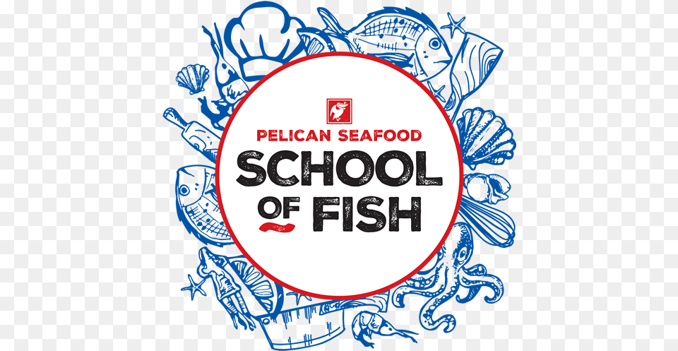 School Of Fish Pelican Seafood Market And Grill Circle, Sticker, Logo Free Png