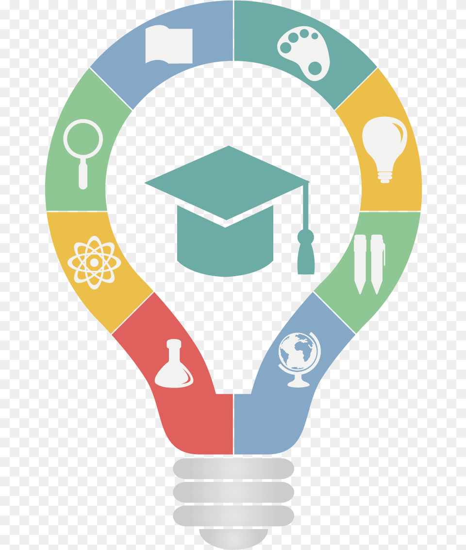 School Painted Light Vector Bulb Logo Education Clipart, People, Person, Lightbulb, Graduation Free Png