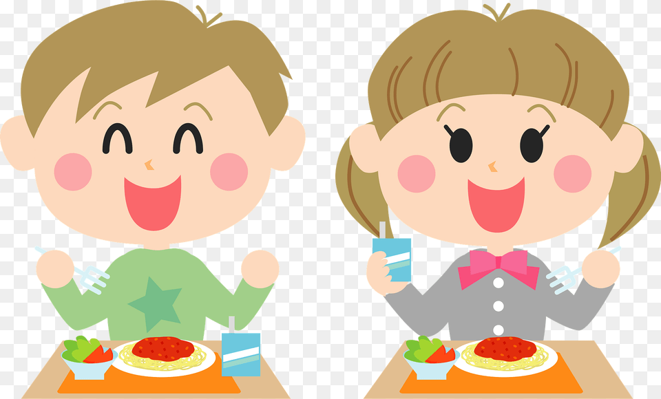 School Students Eating Lunch Clipart, Fork, Person, People, Cutlery Free Png