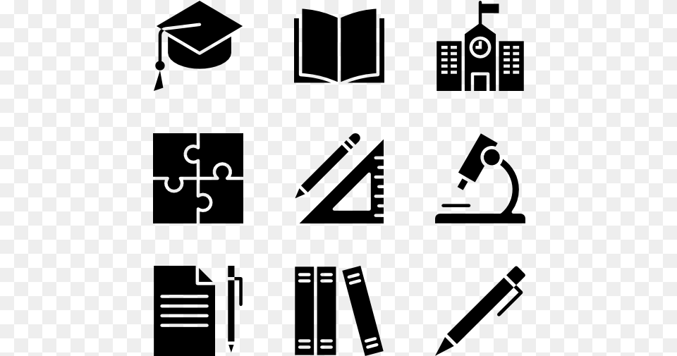 School Subjects Icon, Gray Png Image